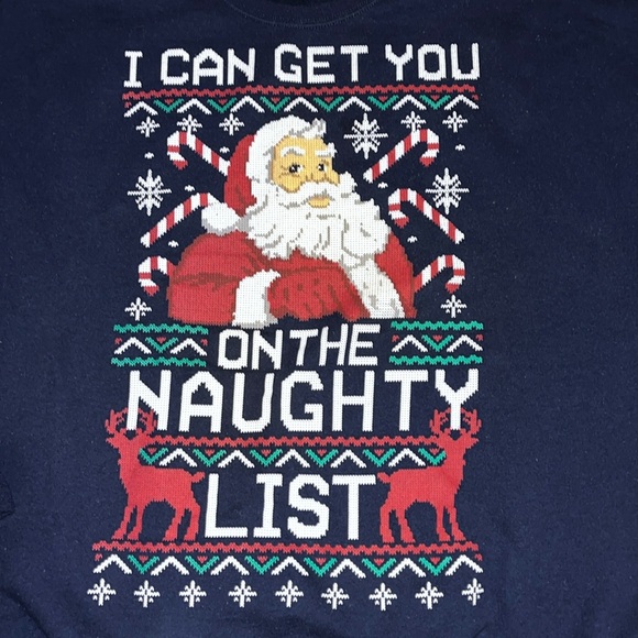 Christmas sweatshirt I can get you on the naughty list 2XL - Picture 2 of 7